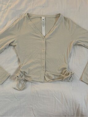 Lululemon Women's V-Neck Button Front Cardigan - Cream